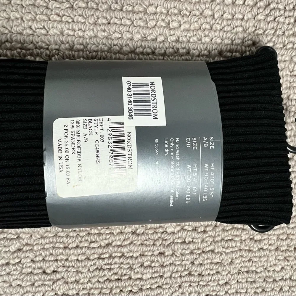 🍭4/$20 New Nordstrom Black Ribbed Tights- A/B